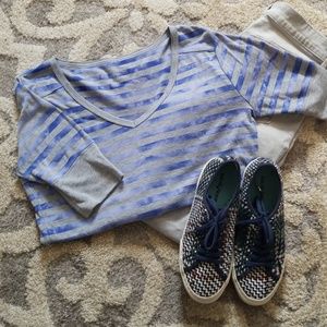 Calvin Klein ombre striped shirt.